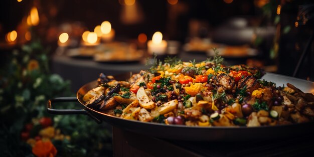 Quadro di bistecca alla griglia verdure alla griglia patate insalata snack diversi e limonata fatta in casa vista dall'alto tavolo da cena concetto