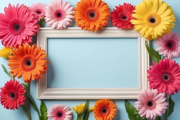 Quadro di fiori di gerbera e posto vuoto per il tuo testo