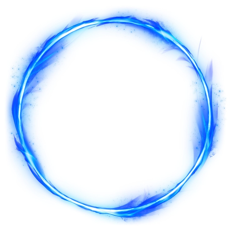 Foto quadro di fuoco a cerchio blu retro png