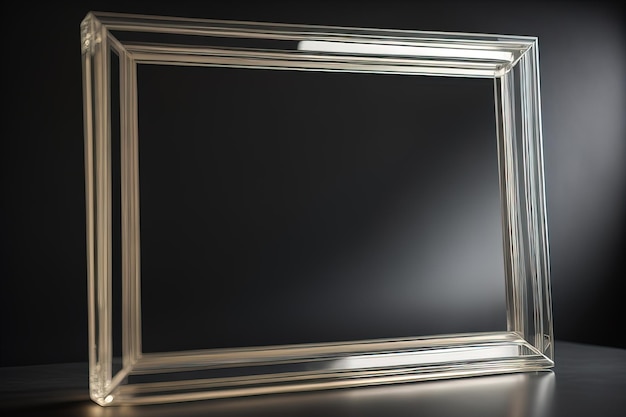 Quadro di vetro su uno sfondo a colori solidi ai generativo.