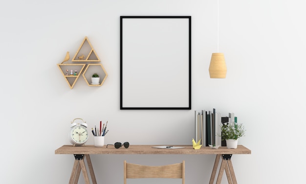 Quadro fotografico vuoto per il mockup sulla parete