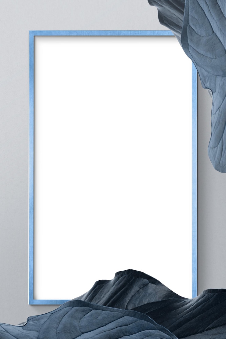 Foto quadro grigio foglia blu png