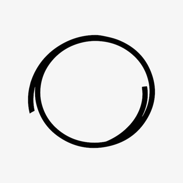 Quadro illustrativo a cerchio nero astratto minimalista