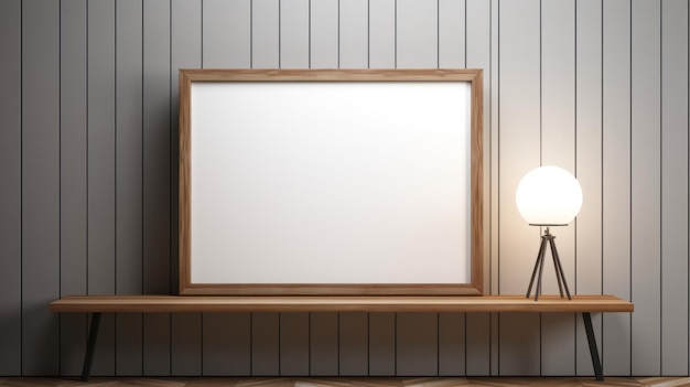 Quadro in legno minimalista con rendering 3D dell'iride e stile di cartone animato semplicistico