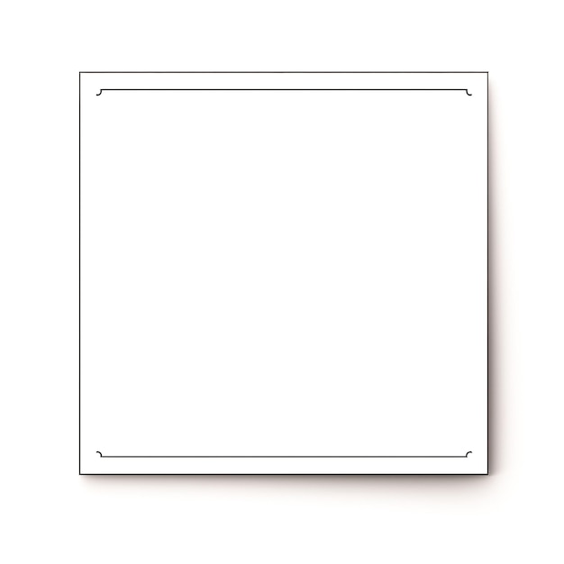 Quadro metallico quadrato nero per dipinti o immagini isolate su uno sfondo bianco Generato da AI