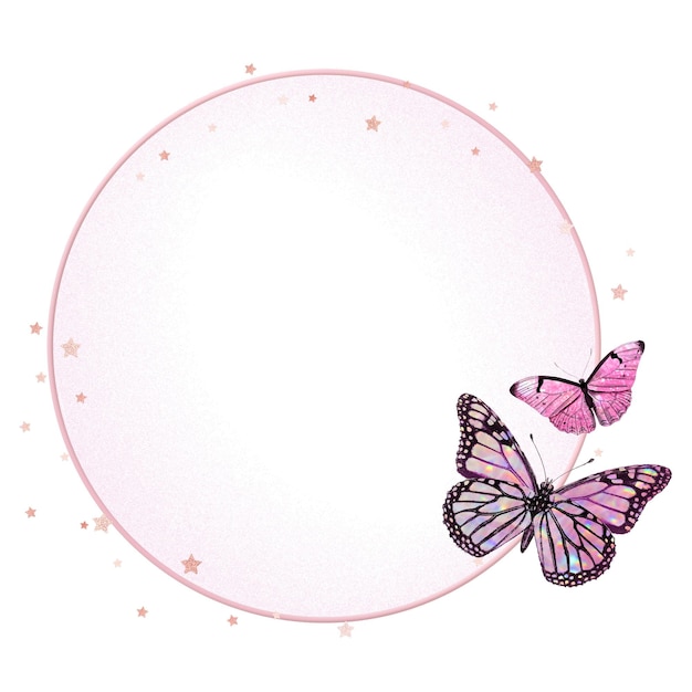 Quadro Png con farfalla monarca rosa