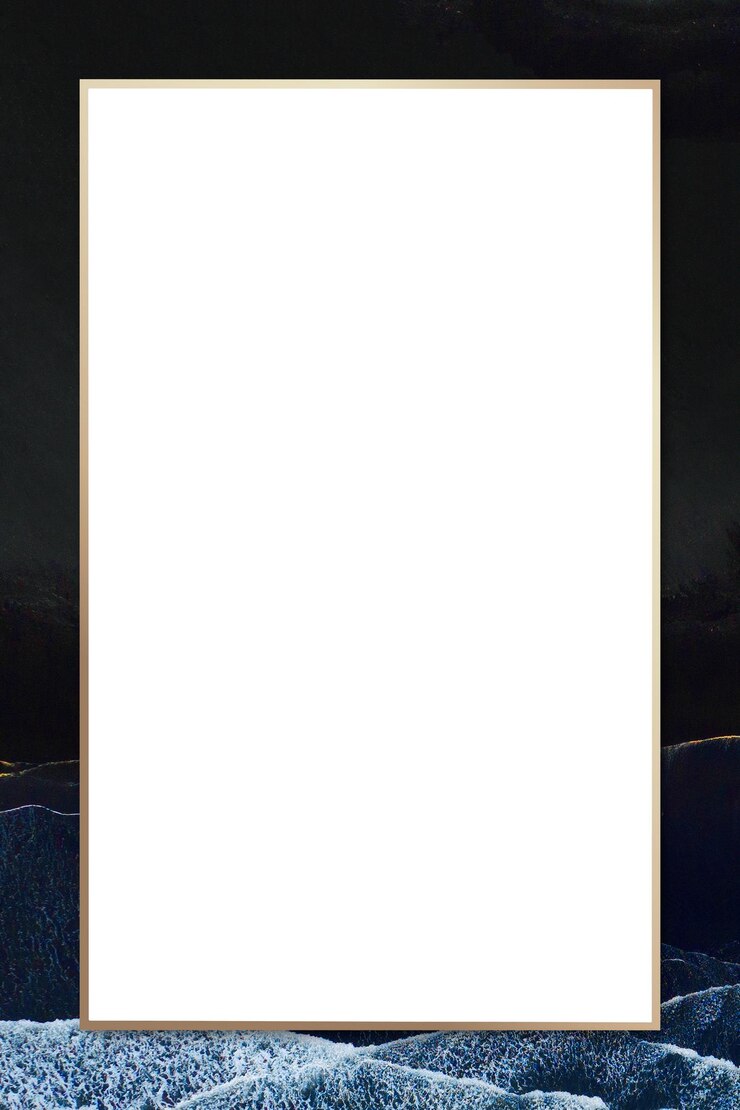 Foto quadro png dorato su consistenza ondulata nera