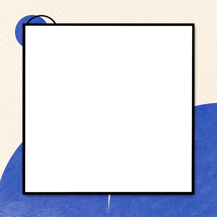 Foto quadro quadrato nero png su sfondo retro blu