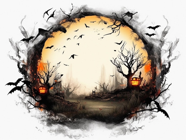 Quadro vettoriale disegnato per Halloween