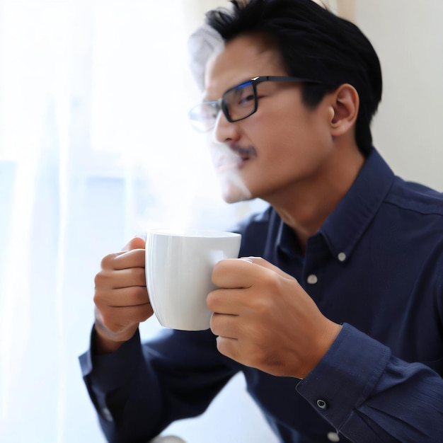 qualcuno che tiene una tazza di caffè