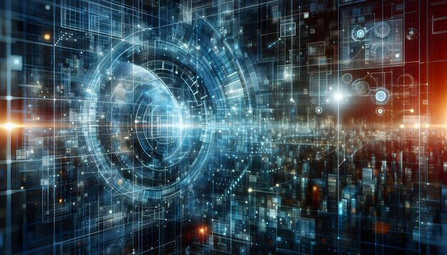 Quantum Grid Una griglia digitale che visualizza i salti quantistici nel mondo degli affari e la tecnologia nell'innovazione aziendale