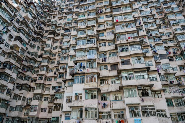 Quarry Bay, Hong Kong 19 marzo 2019: Vecchio edificio residenziale