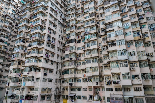 Quarry Bay, Hong Kong 19 marzo 2019: Vecchio edificio residenziale