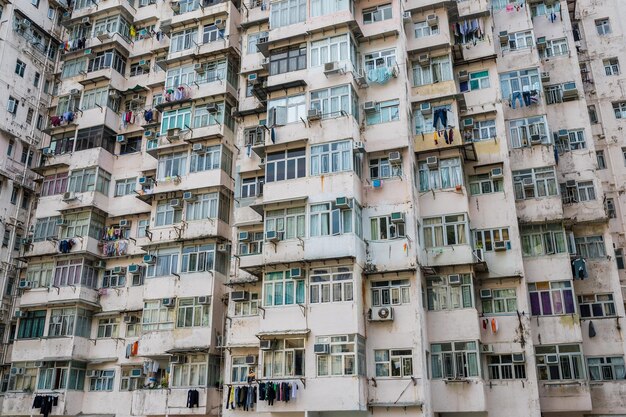 Quarry Bay, Hong Kong 19 marzo 2019: Vecchio edificio residenziale