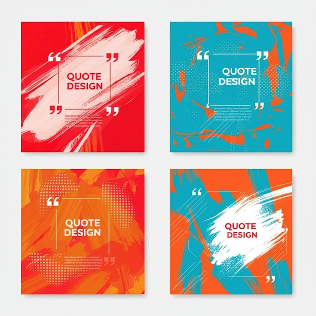 quattro quadrati di colori diversi con le parole " citazione " al centro