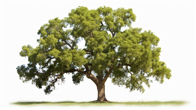 Quercia isolata su fondo bianco