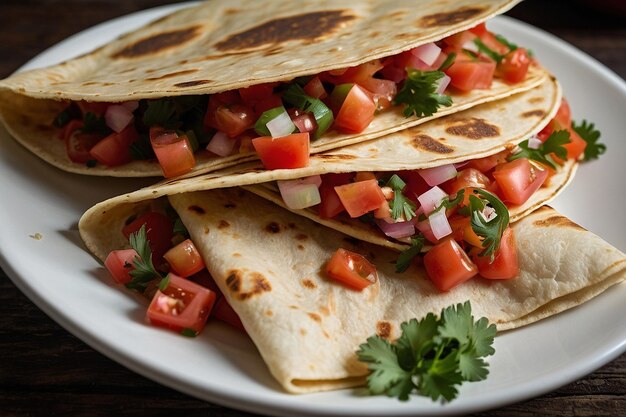 Quesadilla con Pico de Gallo fresco