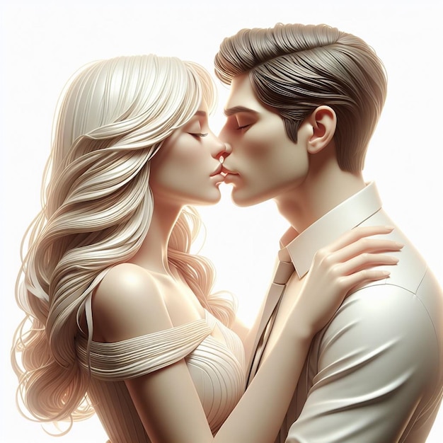 Questa bellissima illustrazione è stata generata per il Giorno Internazionale del Bacio e il Giorno di San Valentino