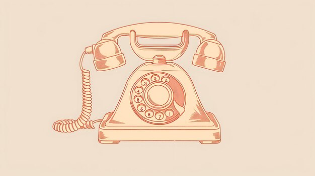 Questa è un'illustrazione vettoriale di un vecchio telefono a marcatura rotativa