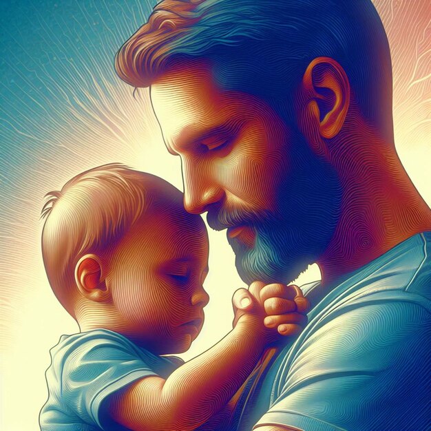 Questa illustrazione 3D è progettata per Happy Fathers day