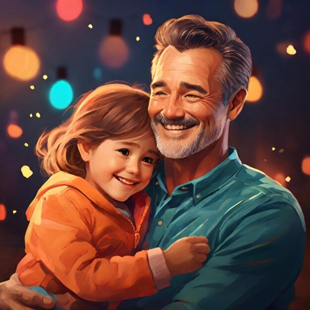 Questa illustrazione 3D è progettata per Happy Fathers day