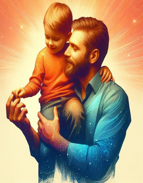 Questa illustrazione 3D è progettata per Happy Fathers day