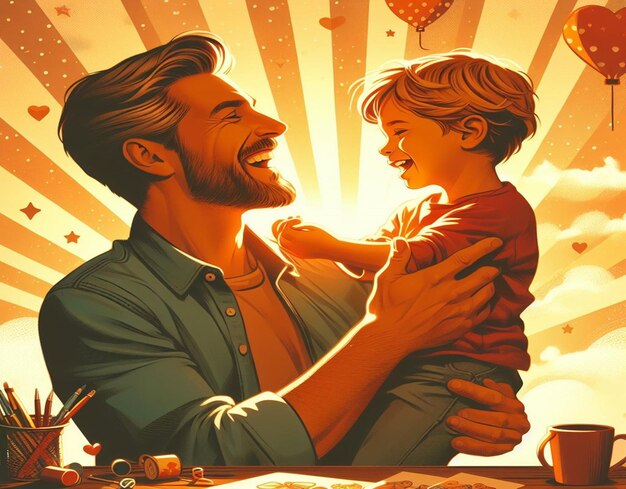 Questa illustrazione 3D è progettata per Happy Fathers day