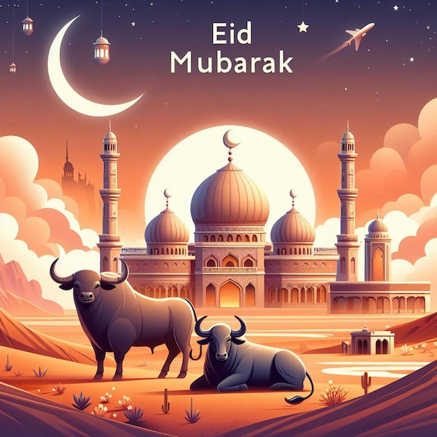 Questa illustrazione è fatta per il mega evento islamico Eid Ul Adha
