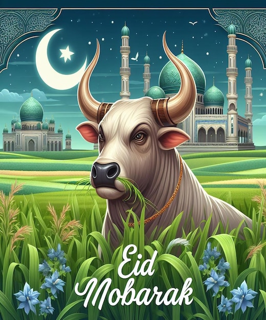 Questa illustrazione è incisa per l'evento islamico Eid Ul Adha