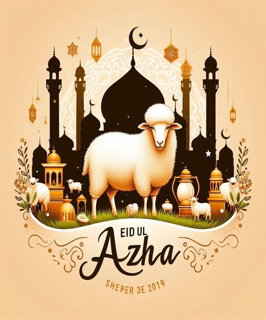 Questa illustrazione è incisa per l'evento islamico Eid Ul Adha