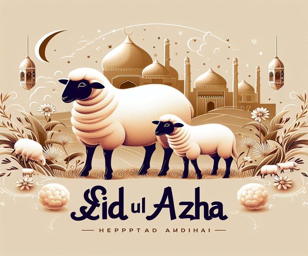 Questa illustrazione è incisa per l'evento islamico Eid Ul Adha