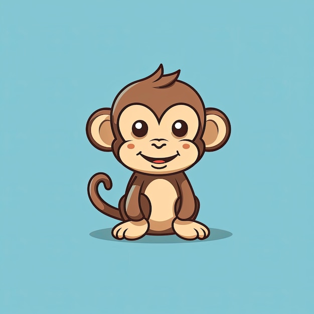 Questa illustrazione vettoriale mostra un'adorabile icona di scimmia