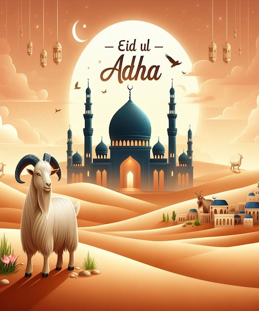 Questa immagine è creata per eventi islamici come l'Eid ul Adha