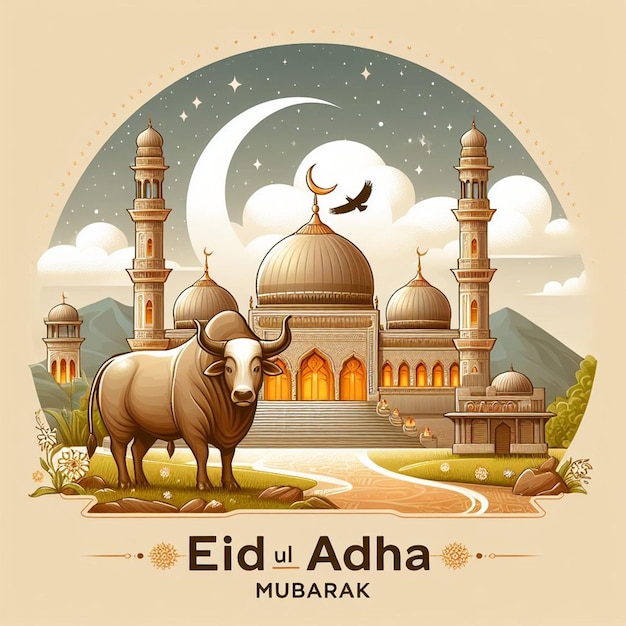 Questa immagine è creata per eventi islamici come l'Eid ul Adha