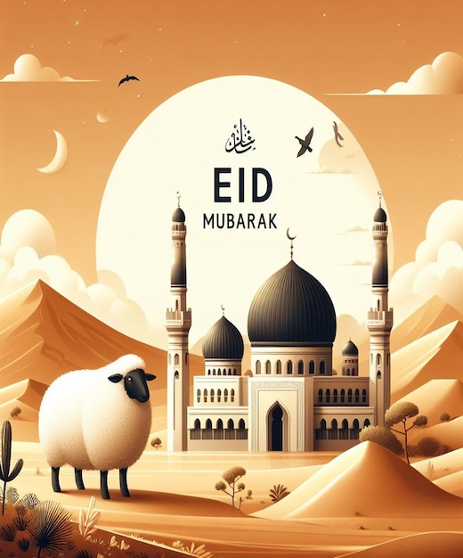 Questa immagine è creata per eventi islamici come l'Eid ul Adha