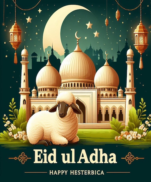 Questa immagine è creata per eventi islamici come l'Eid ul Adha