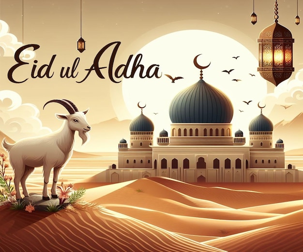 Questa immagine è creata per eventi islamici come l'Eid ul Adha