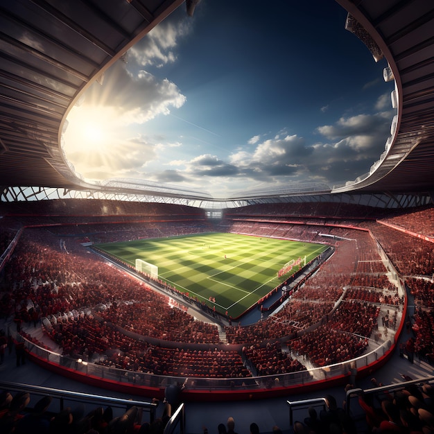 Questa immagine mostra l'impressione di un artista di un nuovo stadio di calcio