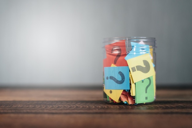 Question mark in a jar