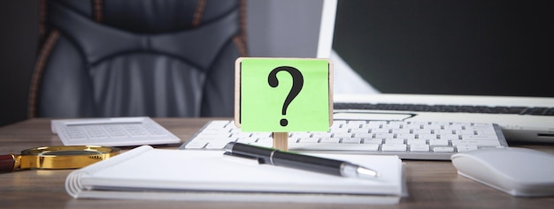 question mark on sticky note with a business objects