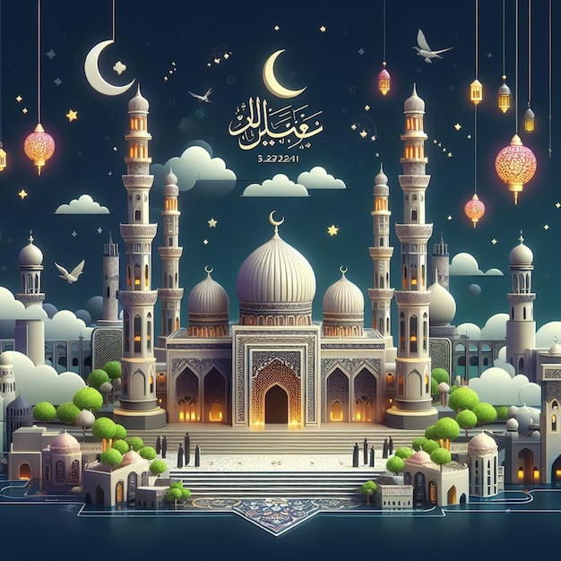 Questo disegno è fatto principalmente per Eid ul Fitr e Eid ul Adha