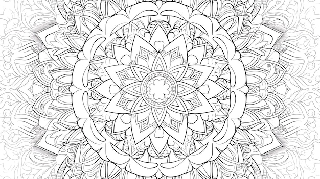 Questo è un design di mandala intricato e dettagliato Il mandala è un simbolo di equilibrio e armonia ed è spesso usato per la meditazione e il rilassamento