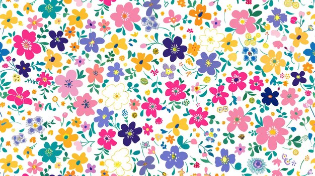 Questo è un disegno carino in un piccolo fiore piccoli fiori colorati su uno sfondo bianco Ditsy modello floreale su uno sfonto bianco modello elegante per stampe di moda