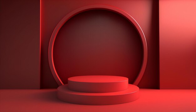 Questo podio rosso renderà indimenticabile la presentazione del tuo prodotto