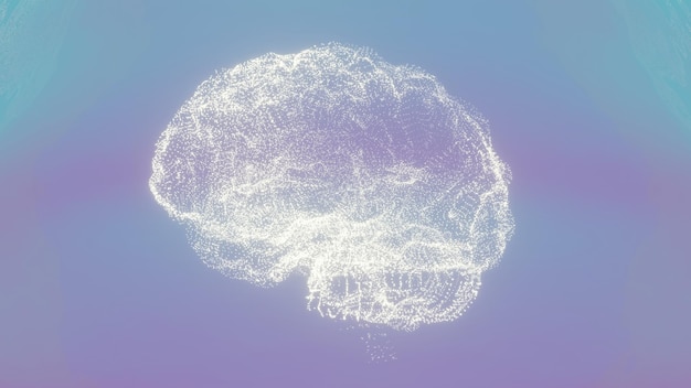 Questo ritratto creativo del cervello umano è perfetto per temi che coinvolgono le neuroscienze l'incrocio tra tecnologia e biologia concetti medici futuristici e arte digitale