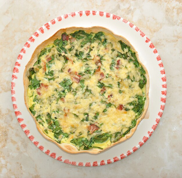 Quiche con spinaci e pancetta