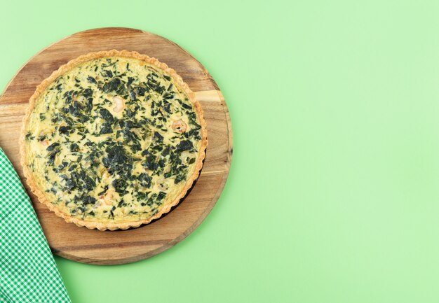 Quiche di verdure e gamberi.