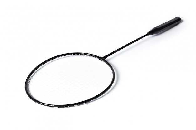 Racchette da badminton su bianco