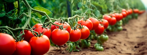 Raccogli i pomodori nell'orto IA generativa