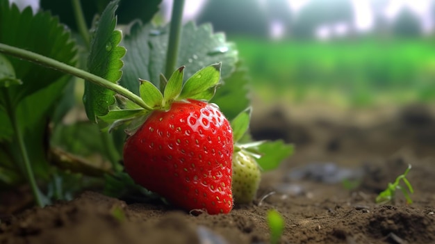 Raccolta dell'immagine generata dall'intelligenza artificiale della frutta della fragola rossa matura fresca